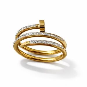 18k Gold Plated Spiral Ring Nail Design